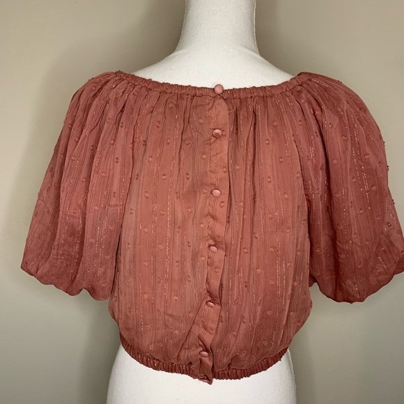 By the River Women Cropped on/off shoulder Top Size Medium Tencil - Picture 3 of 8